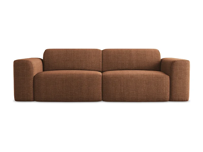 Driezits modulaire bank van terracotta textuurstof - KELI