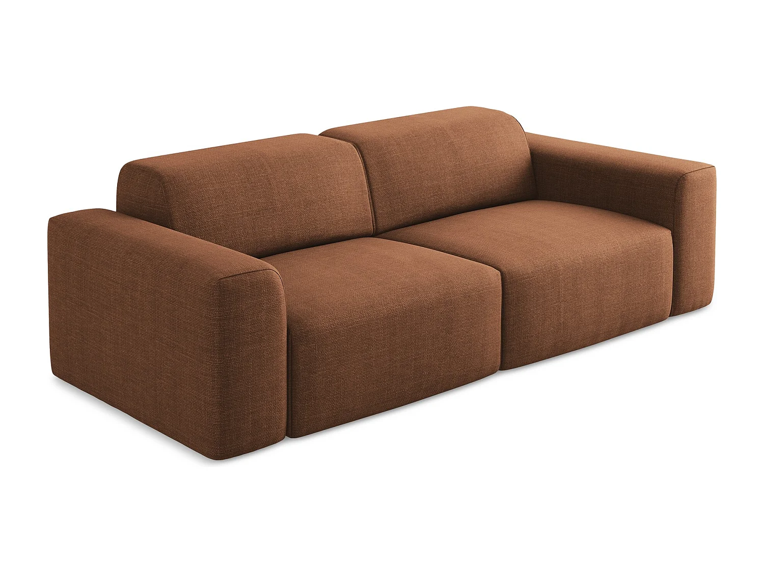 Driezits modulaire bank van terracotta textuurstof - KELI