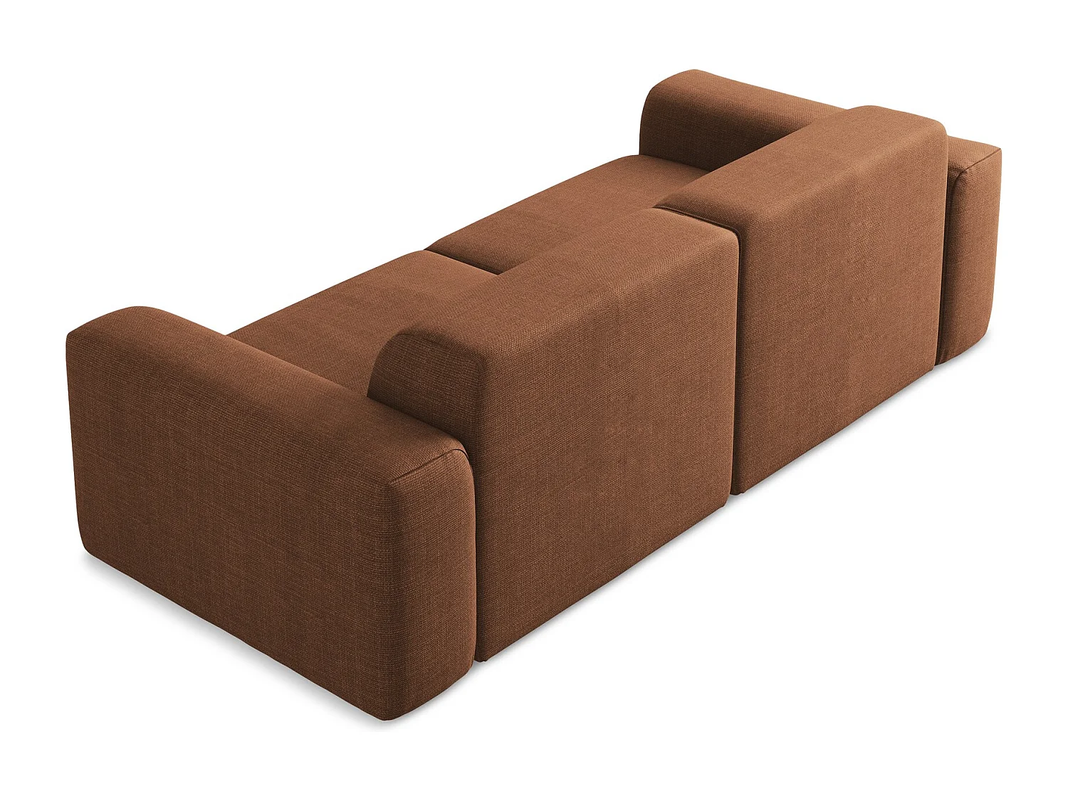 Driezits modulaire bank van terracotta textuurstof - KELI