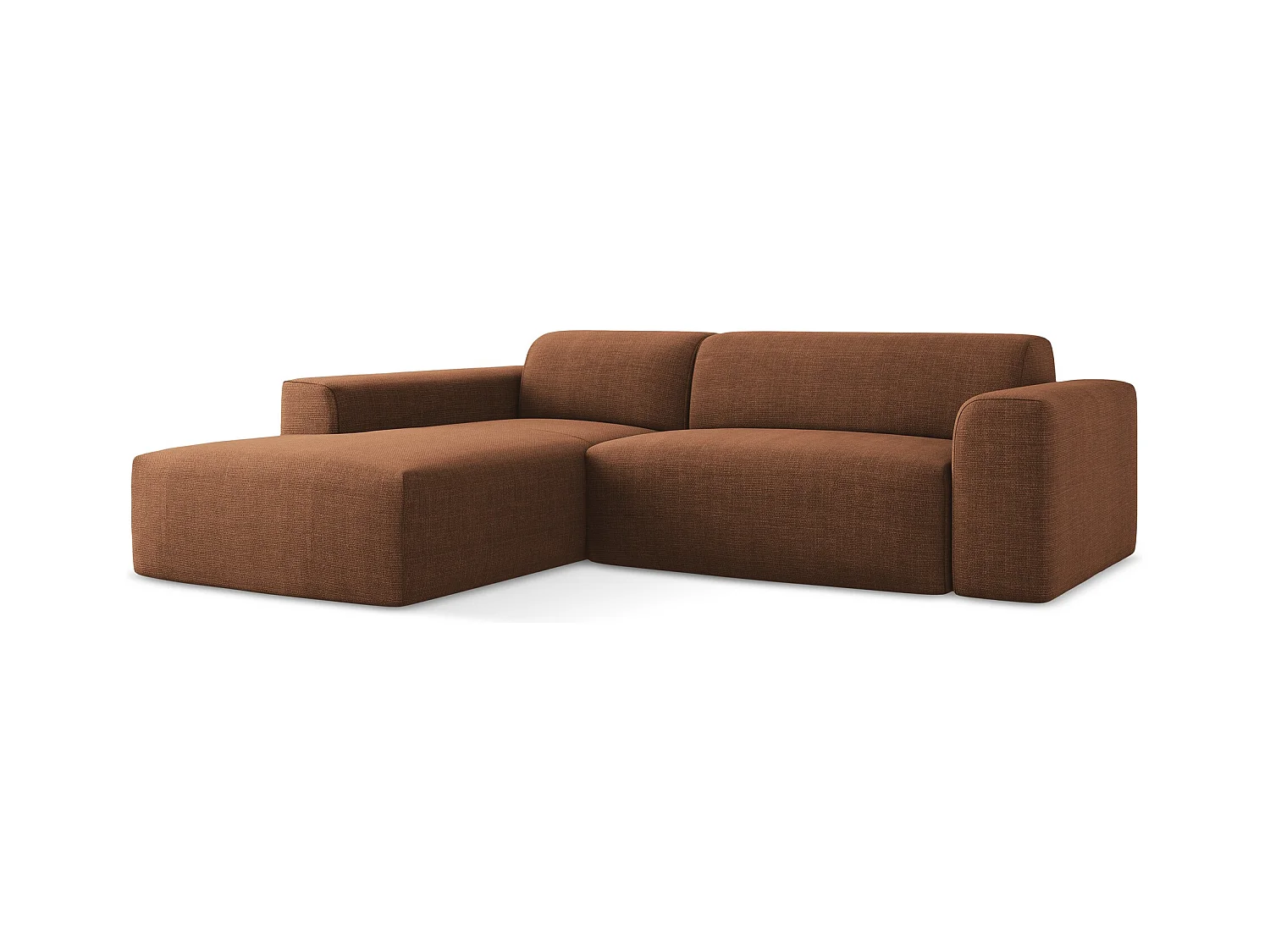 3-Sitzer Modulares Ecksofa - Ecke Links - Strukturstoff - Terrakotta - KELI