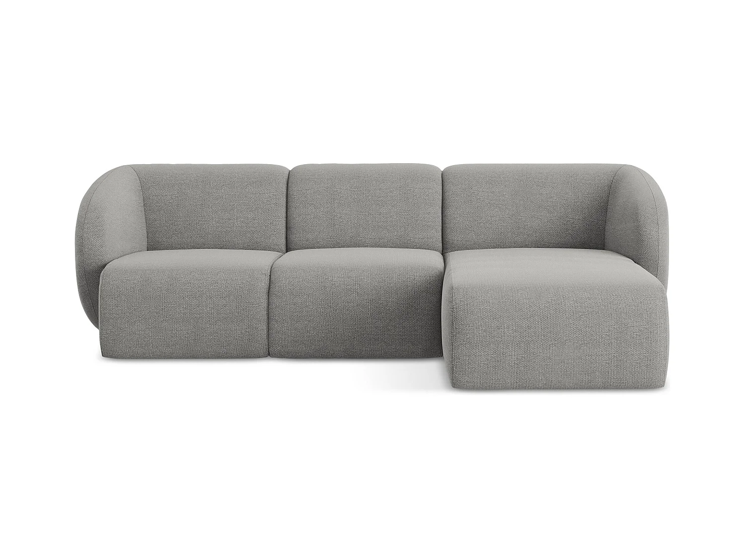 3-Sitzer Modulares Ecksofa - Ecke Rechts - Bouclé - Hellgrau - LANI
