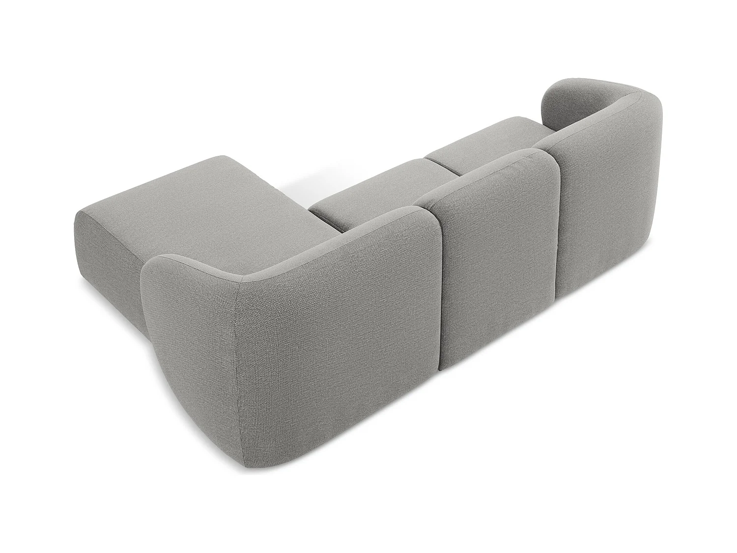 3-Sitzer Modulares Ecksofa - Ecke Rechts - Bouclé - Hellgrau - LANI