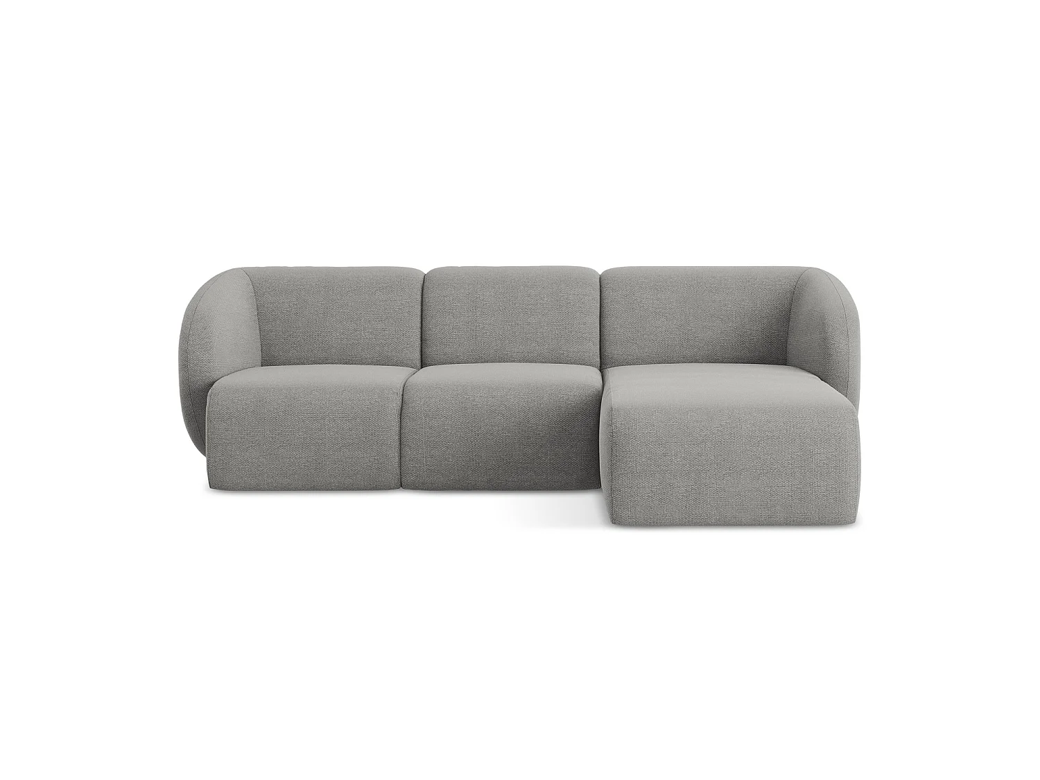 Modulaire hoekbank rechts van lichtgrijs bouclé - CERVO