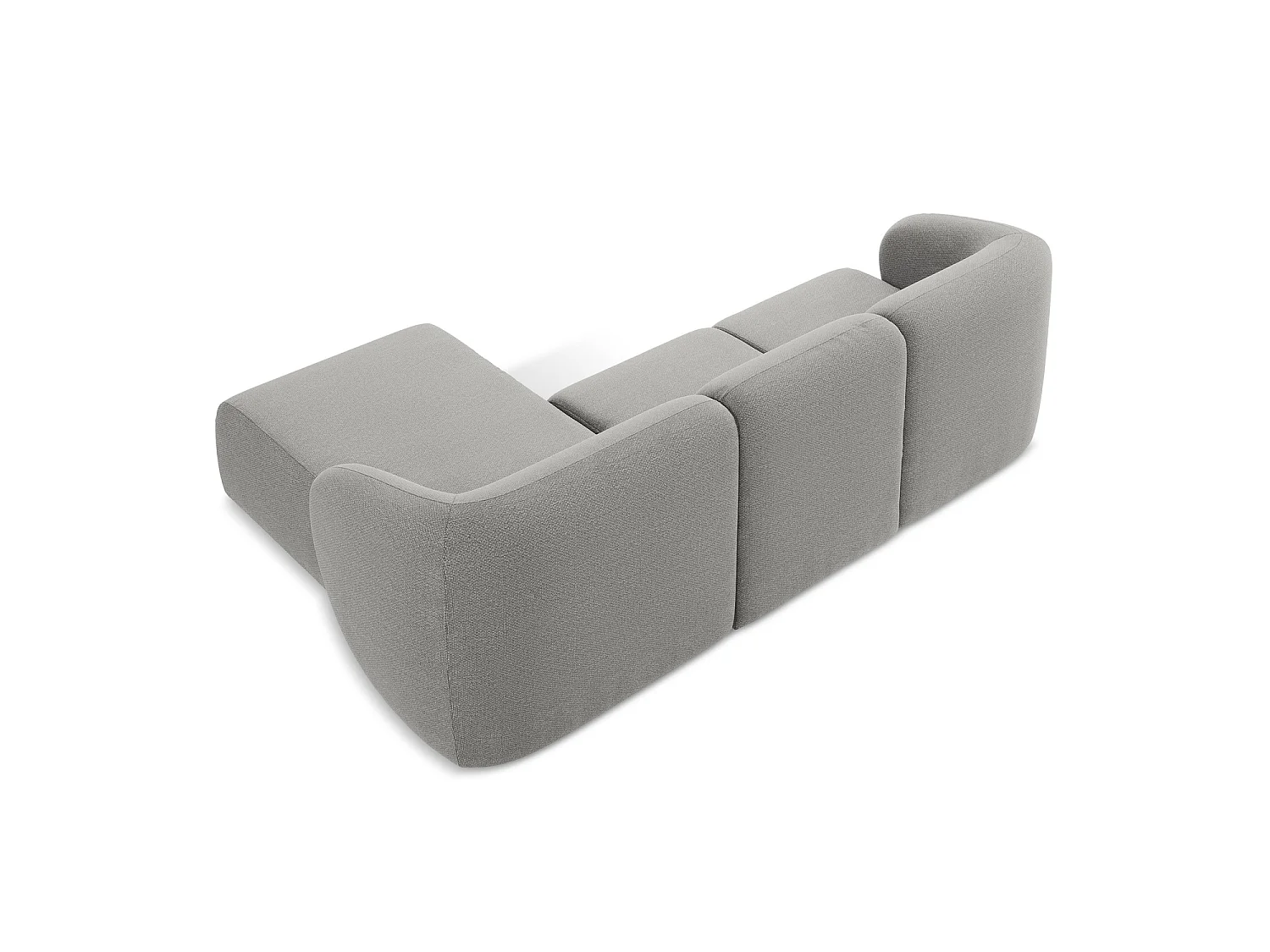 Modulaire hoekbank rechts van lichtgrijs bouclé - CERVO