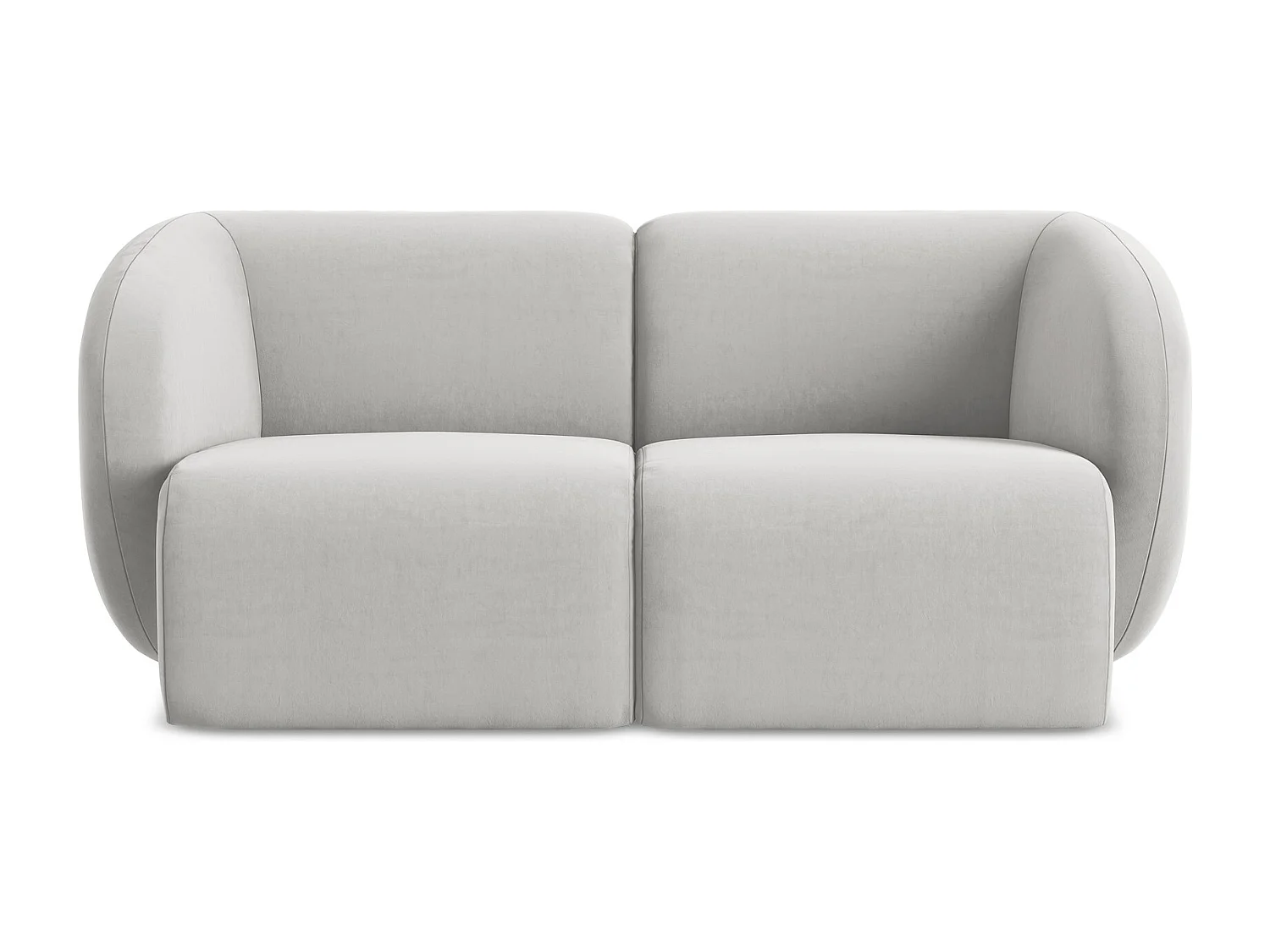 2-Sitzer Sofa - - Samt - Silber - LANI