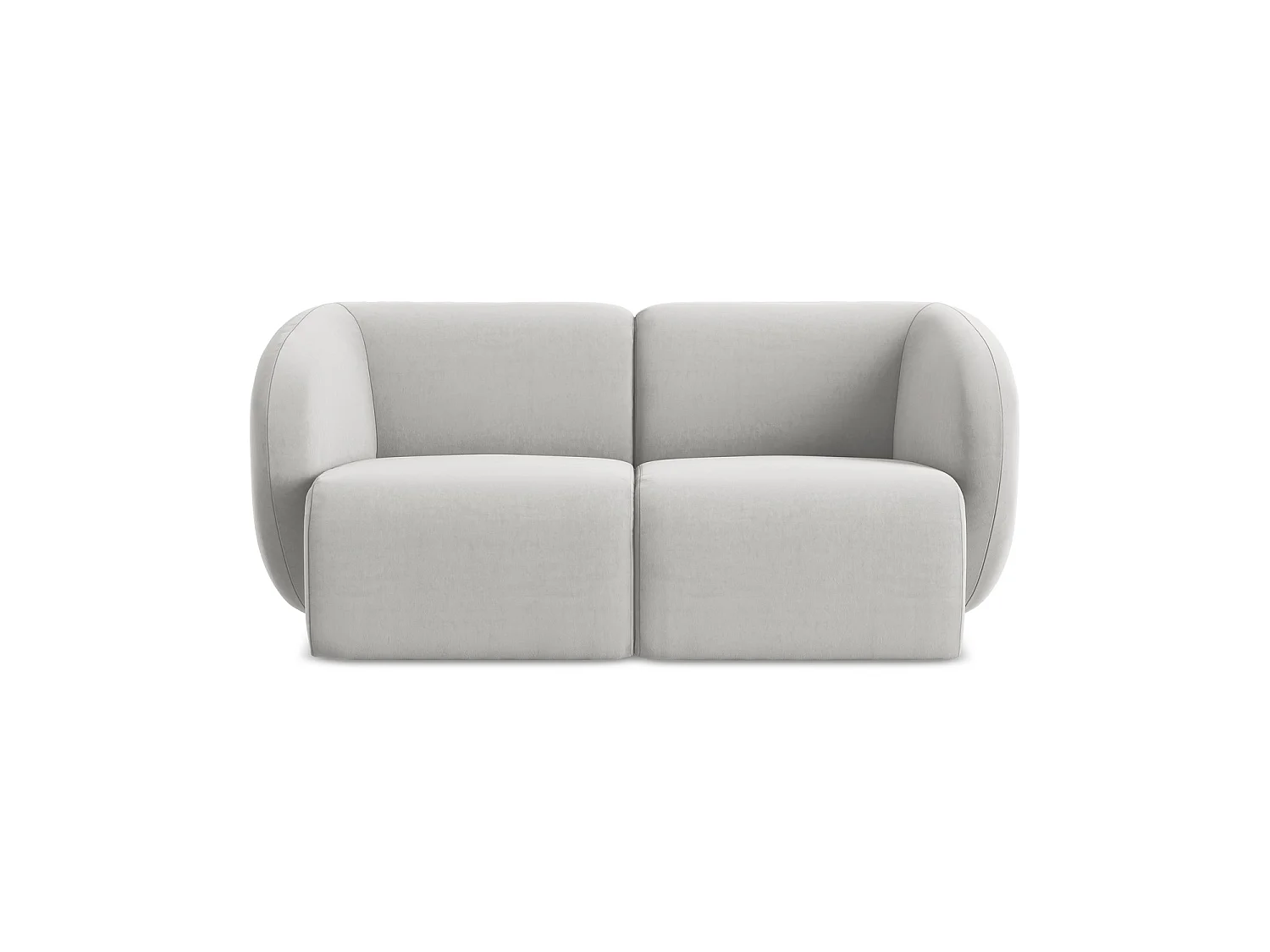 2-Sitzer Sofa - - Samt - Silber - CERVO