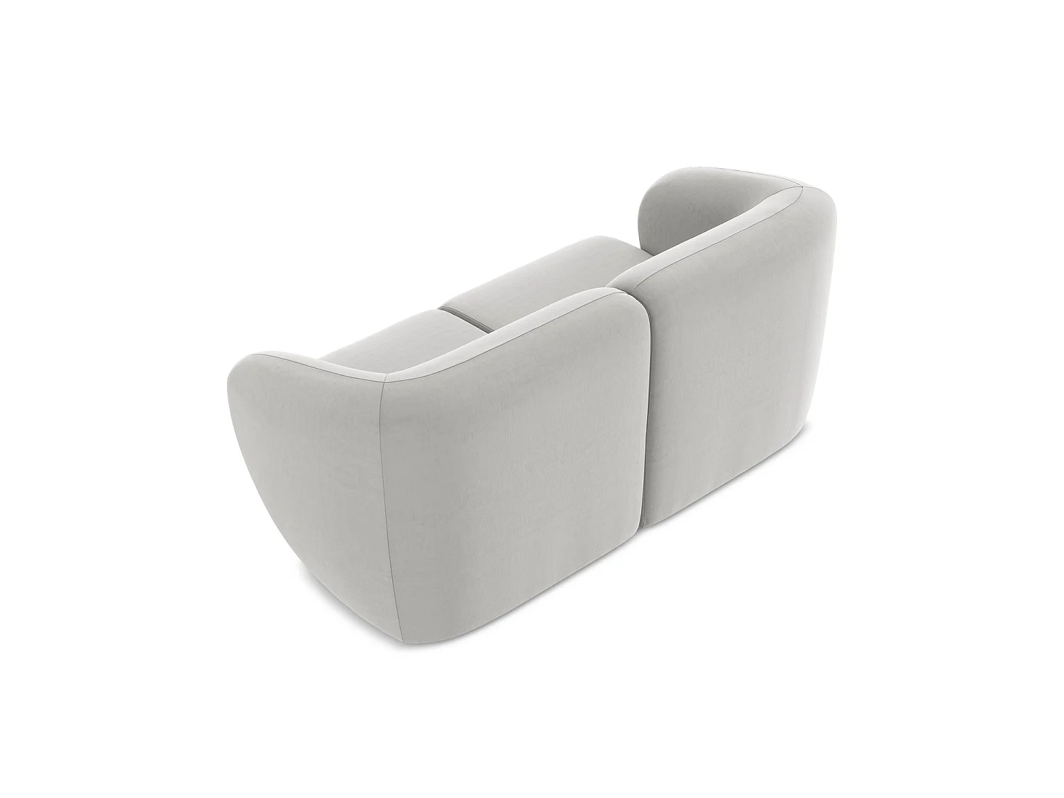 2-Sitzer Sofa - - Samt - Silber - CERVO