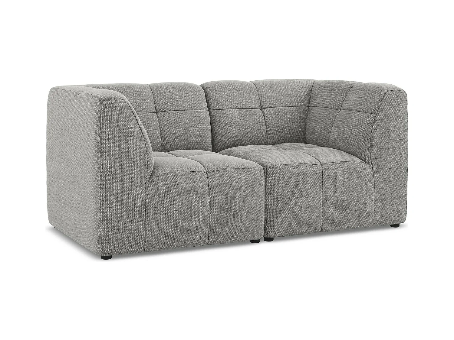 2-Sitzer Sofa - - Bouclé - Hellgrau - ALOHA