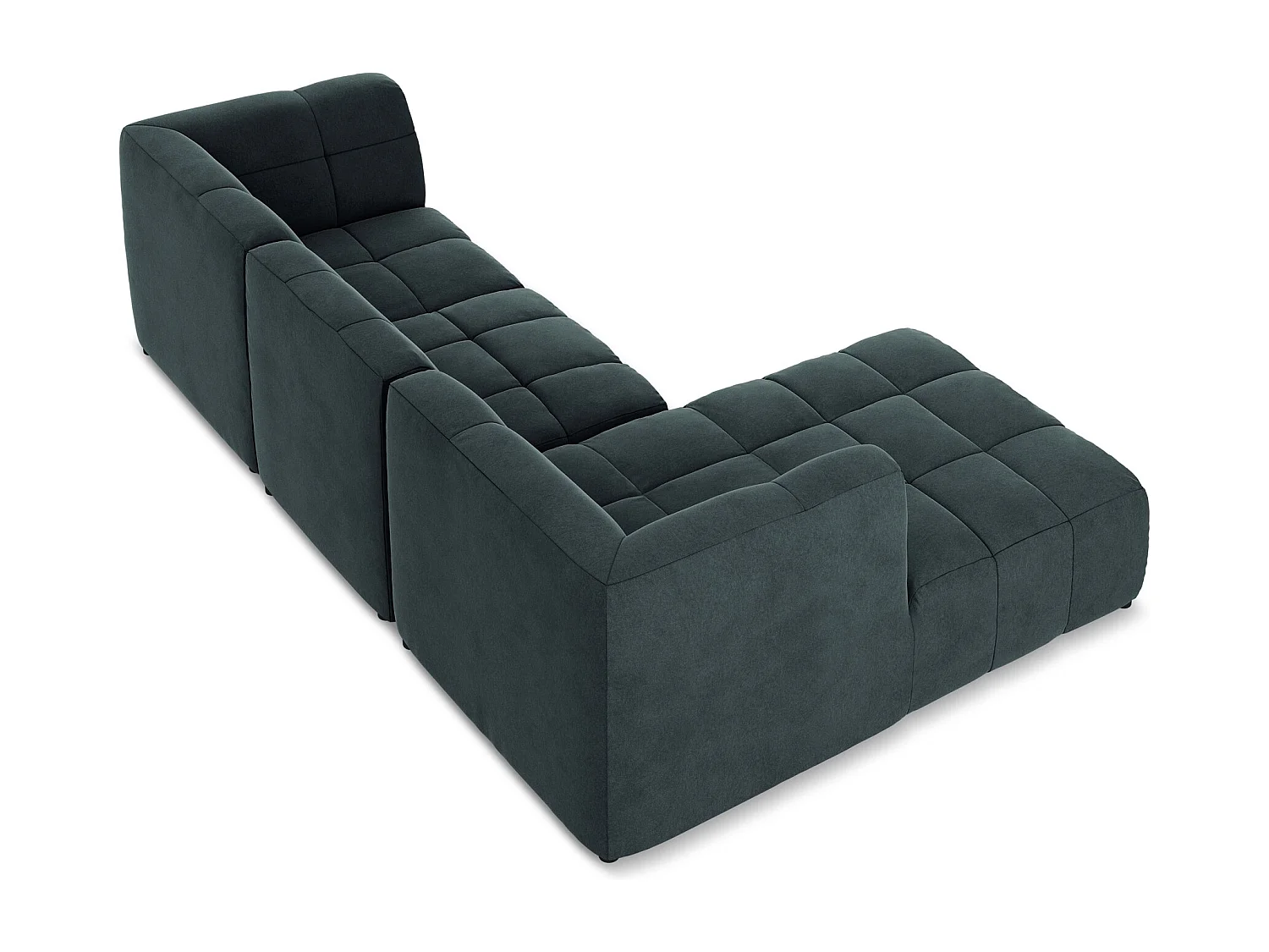 Modulaire hoekbank links van marinier velours - ALOHA