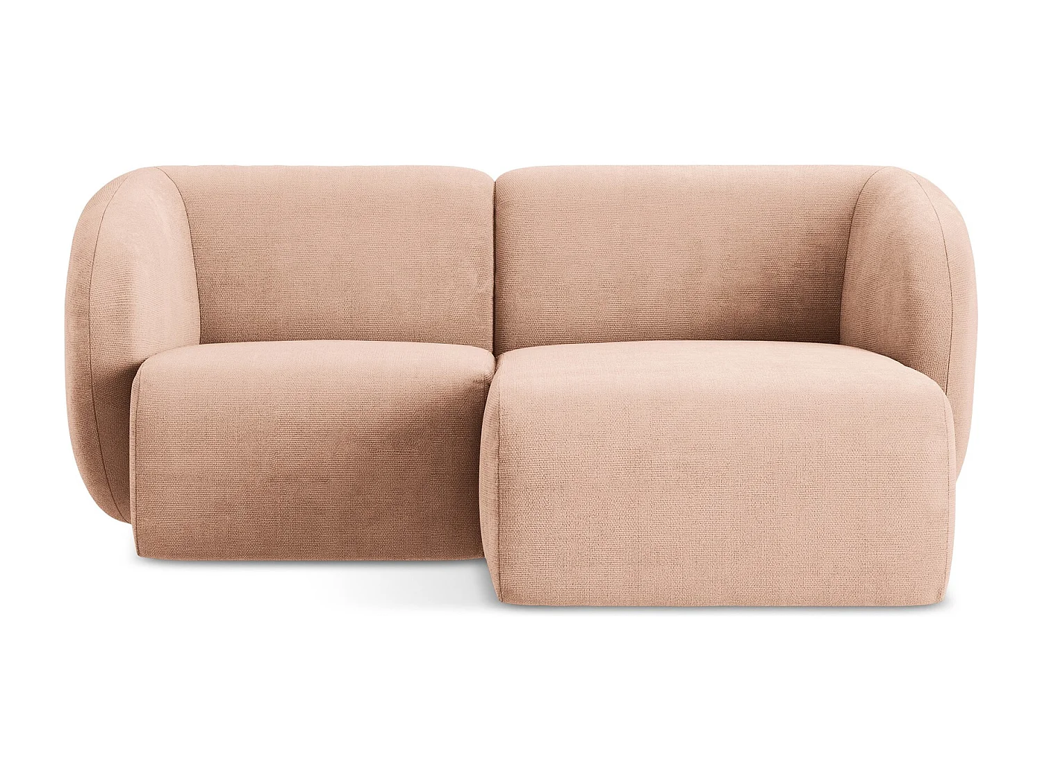 Modulaire hoekbank rechts van perzik chenille stof - LANI