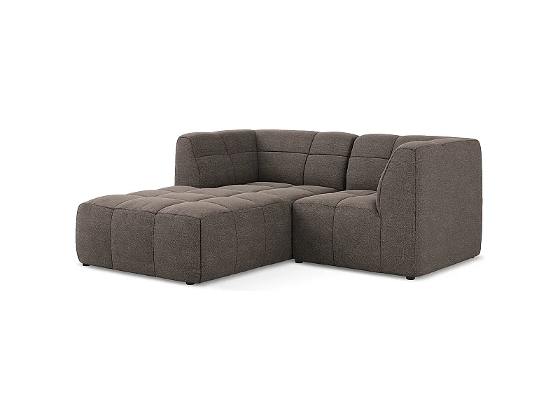 2,5-Sitzer Modulares Ecksofa - Ecke Links - Bouclé - Schokolade - ALOHA