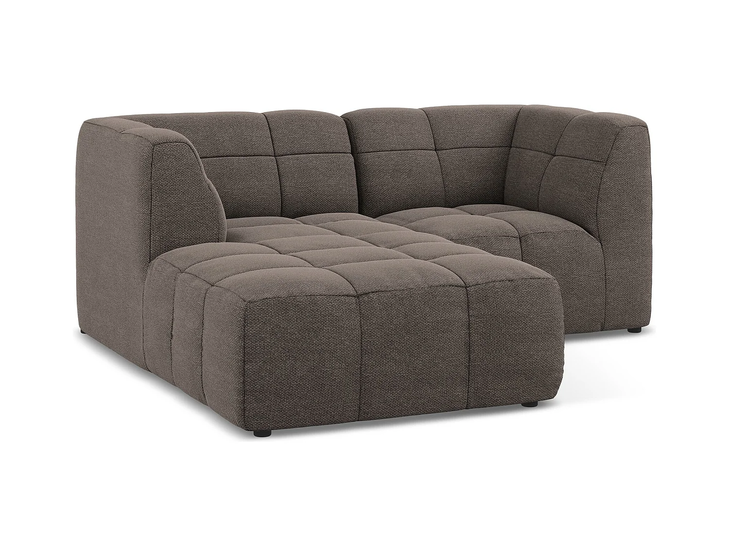 2,5-Sitzer Modulares Ecksofa - Ecke Links - Bouclé - Schokolade - ALOHA