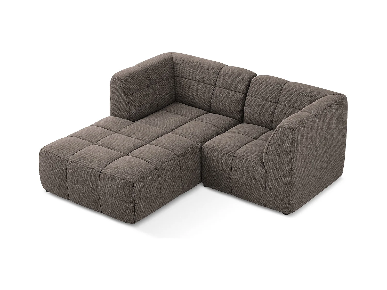2,5-Sitzer Modulares Ecksofa - Ecke Links - Bouclé - Schokolade - ALOHA