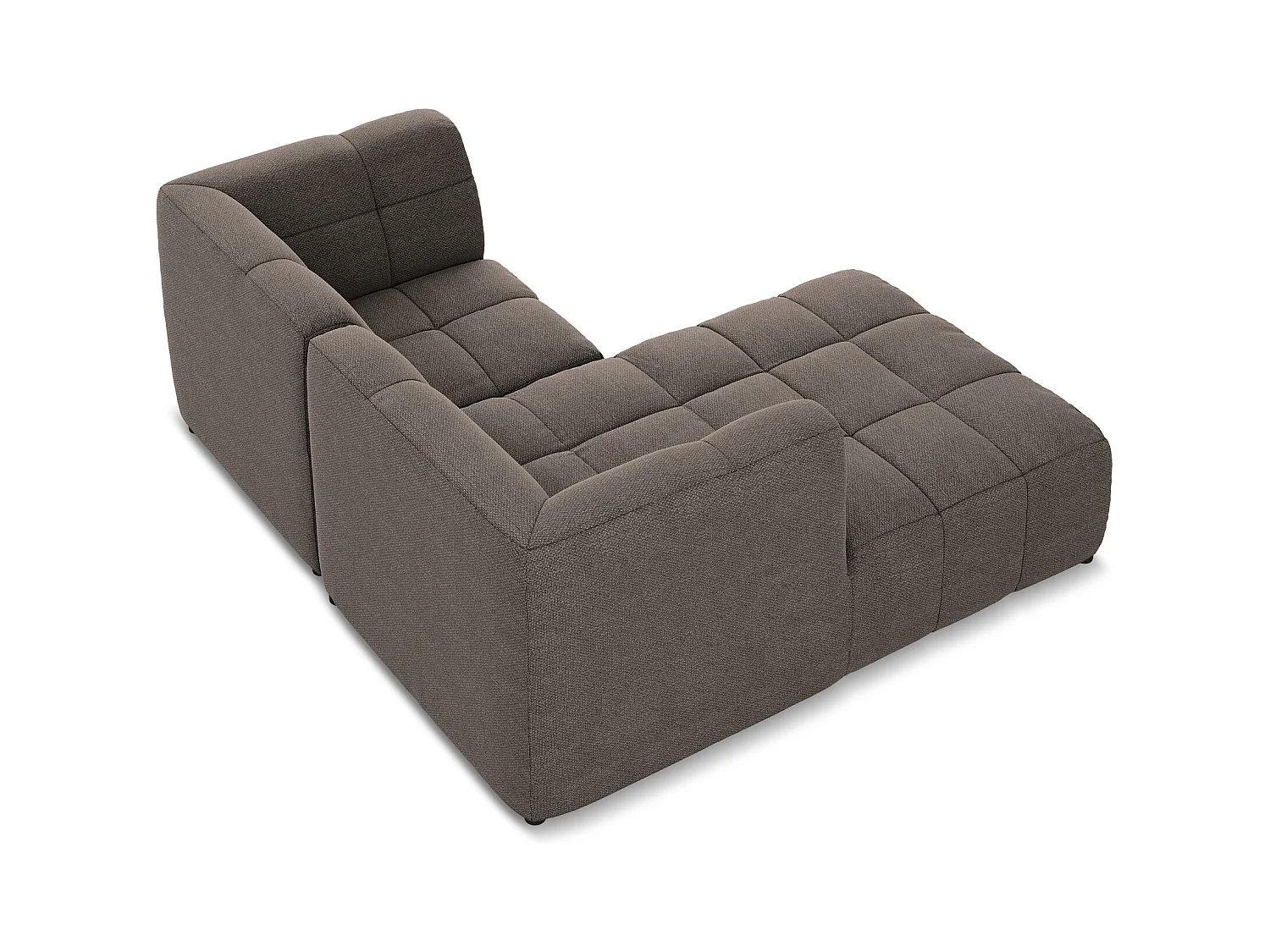 2,5-Sitzer Modulares Ecksofa - Ecke Links - Bouclé - Schokolade - ALOHA