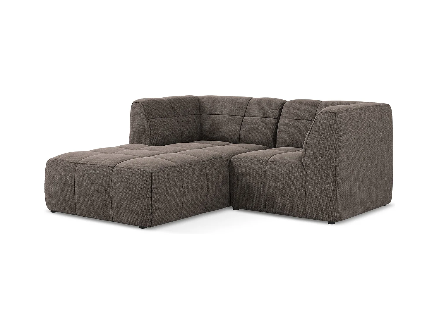 2,5-Sitzer Modulares Ecksofa - Ecke Links - Bouclé - Schokolade - ALOHA