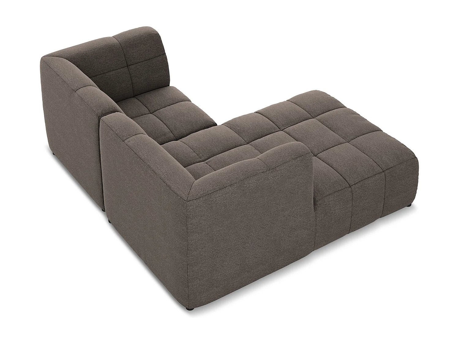 Narożnik lewostronny - z tkaniny bouclé - czekoladowy - ALOHA