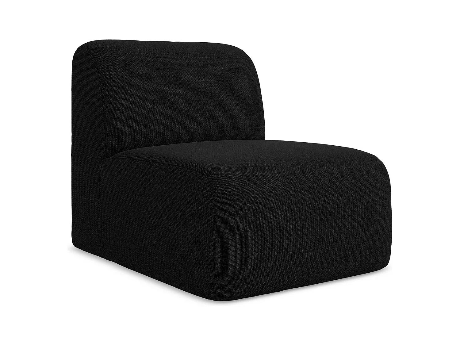 Fauteuil pour canapé modulable en tissu bouclette - noir - LANI