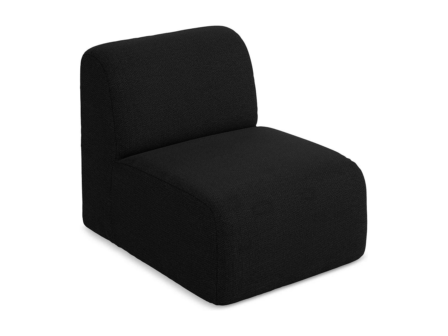 Fauteuil pour canapé modulable en tissu bouclette - noir - LANI