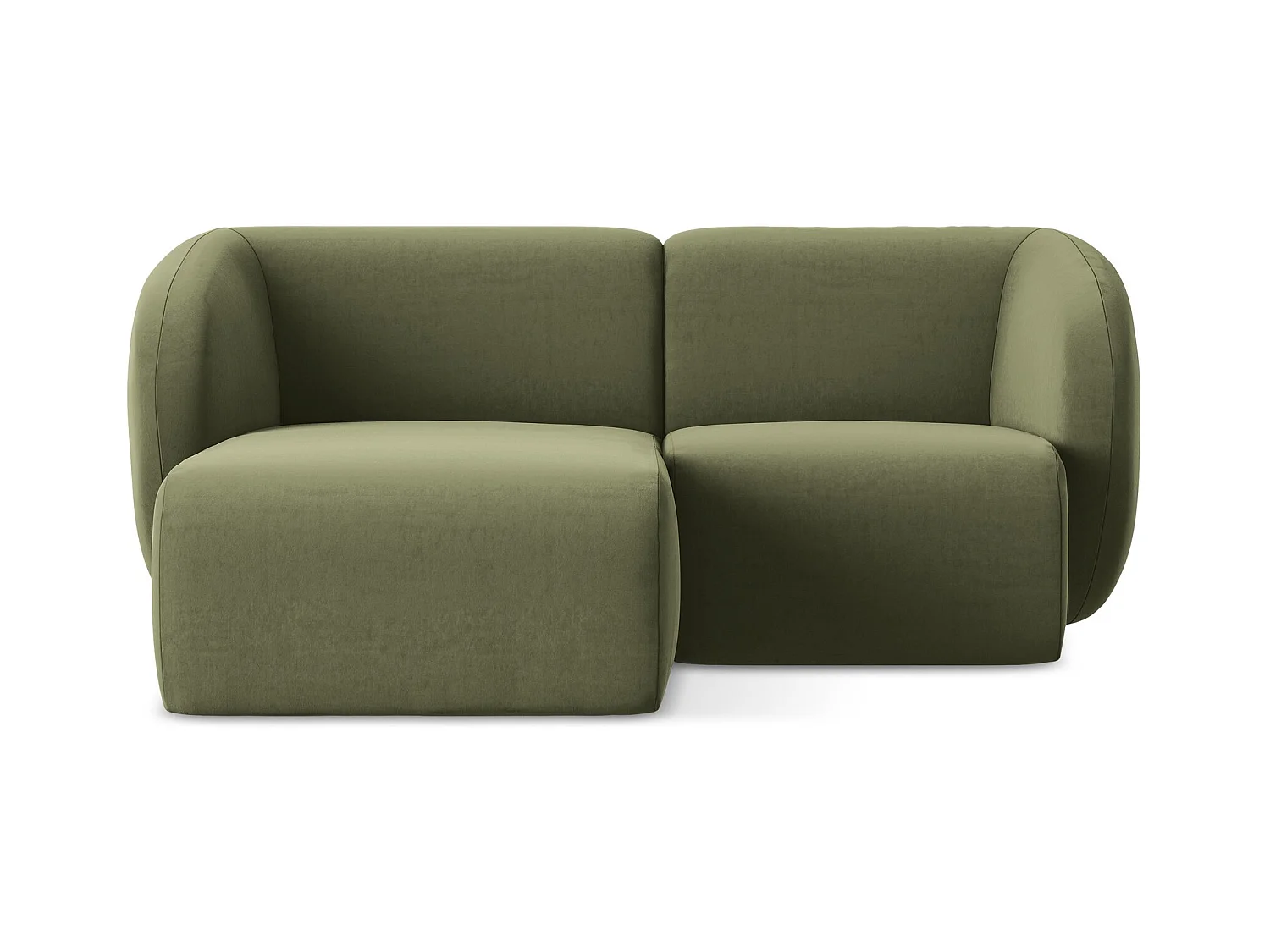 Sofá modular 2,5 plazas izquierdo de terciopelo aceituna - LANI