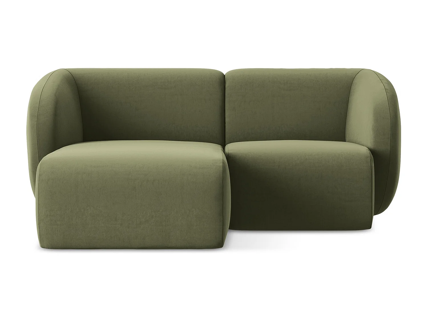 Modulaire hoekbank links van olijfgroen velours - LANI