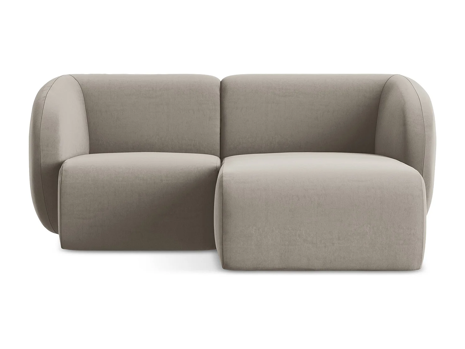 Modulaire hoekbank rechts van taupe velours - LANI