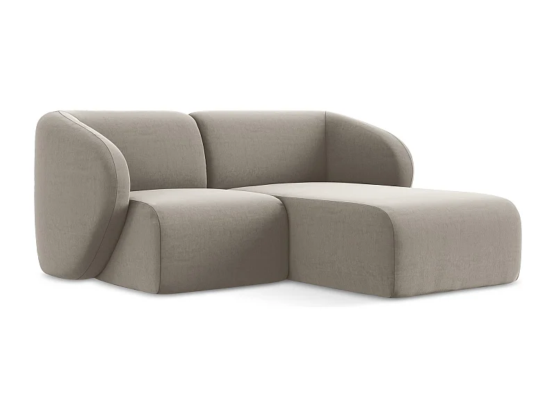 2,5-Sitzer Modulares Ecksofa - Ecke Rechts - Samt - Taupe - LANI