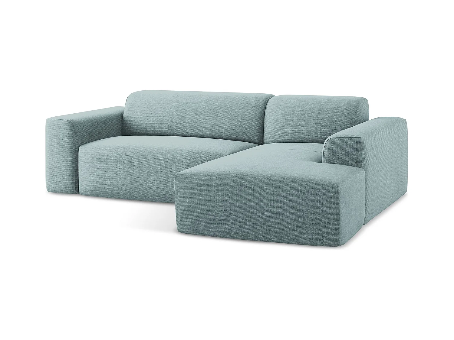 Modulaire hoekbank rechts van jeans textuurstof - KELI