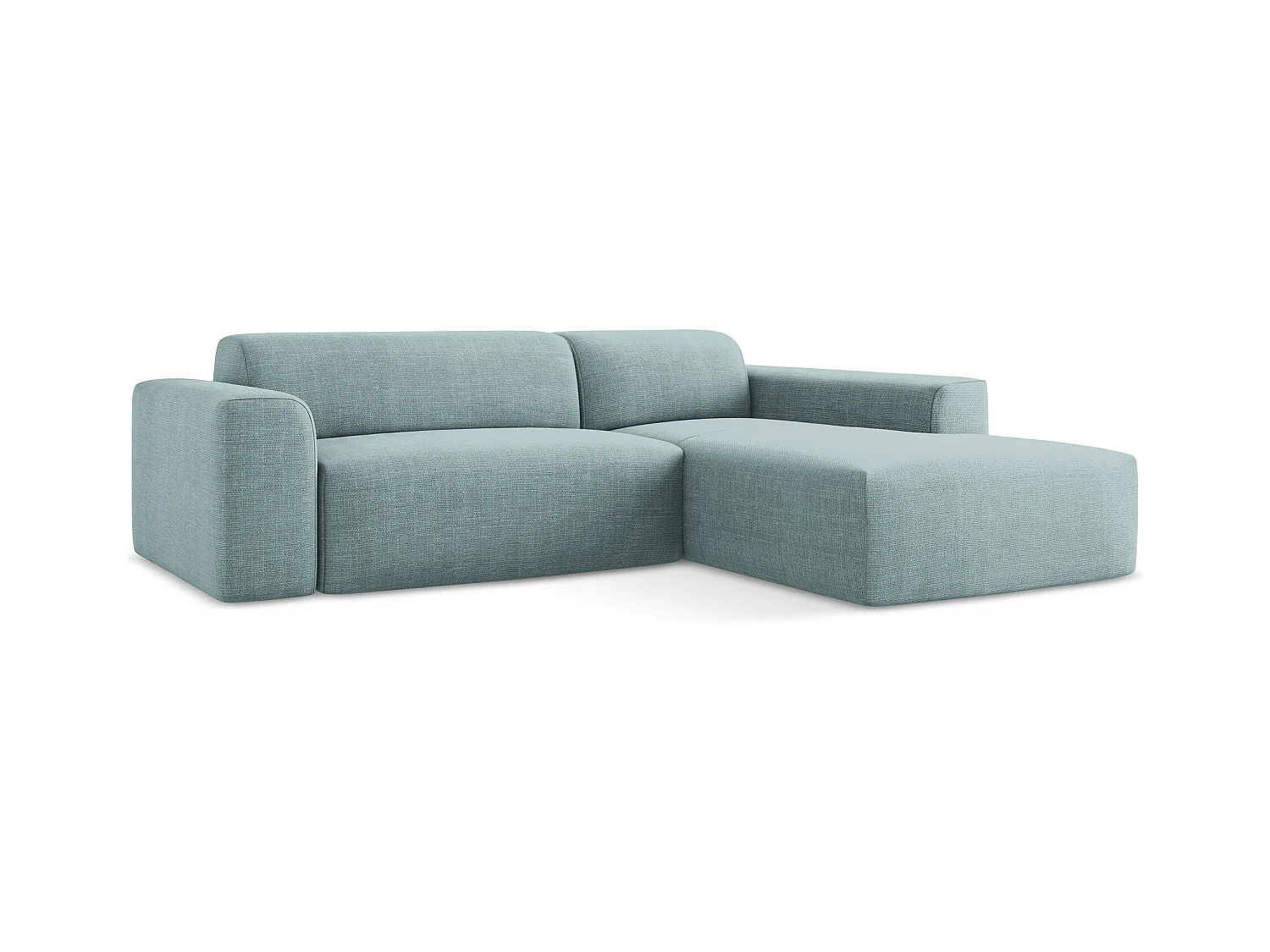 3-Sitzer Modulares Ecksofa - Ecke Rechts - Strukturstoff - Jeans - KELI