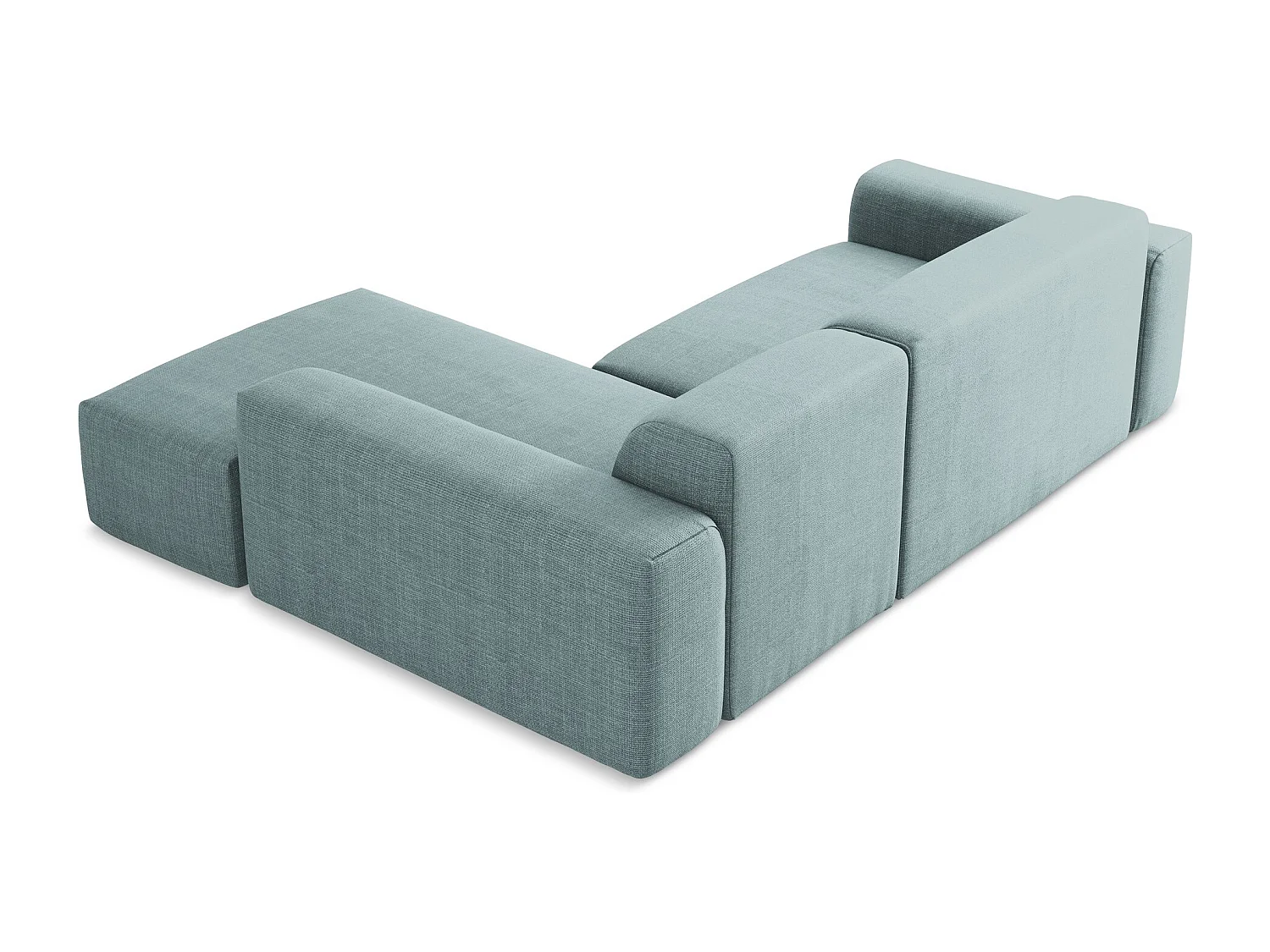 Canapé d'angle 3 places modulaire droit en tissu texturé - jeans - KELI