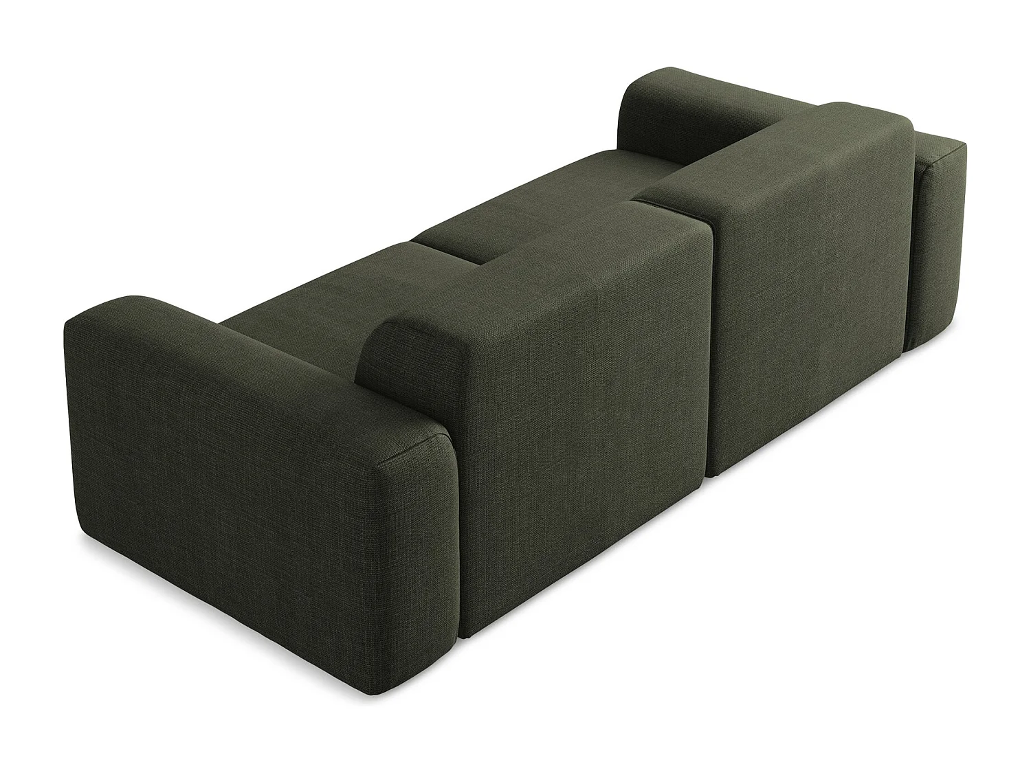 Canapé modulable 3 places en tissu texturé - olive - KELI