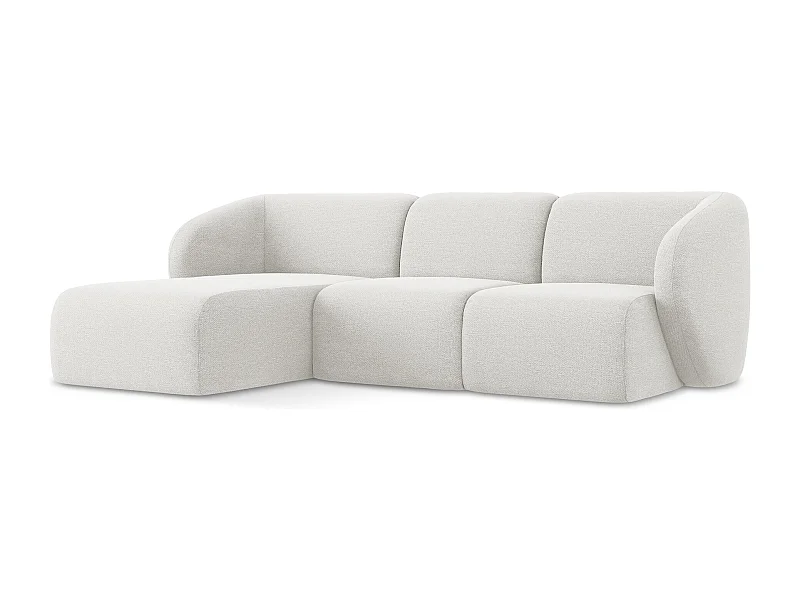 Modulaire hoekbank links van wit bouclé - LANI