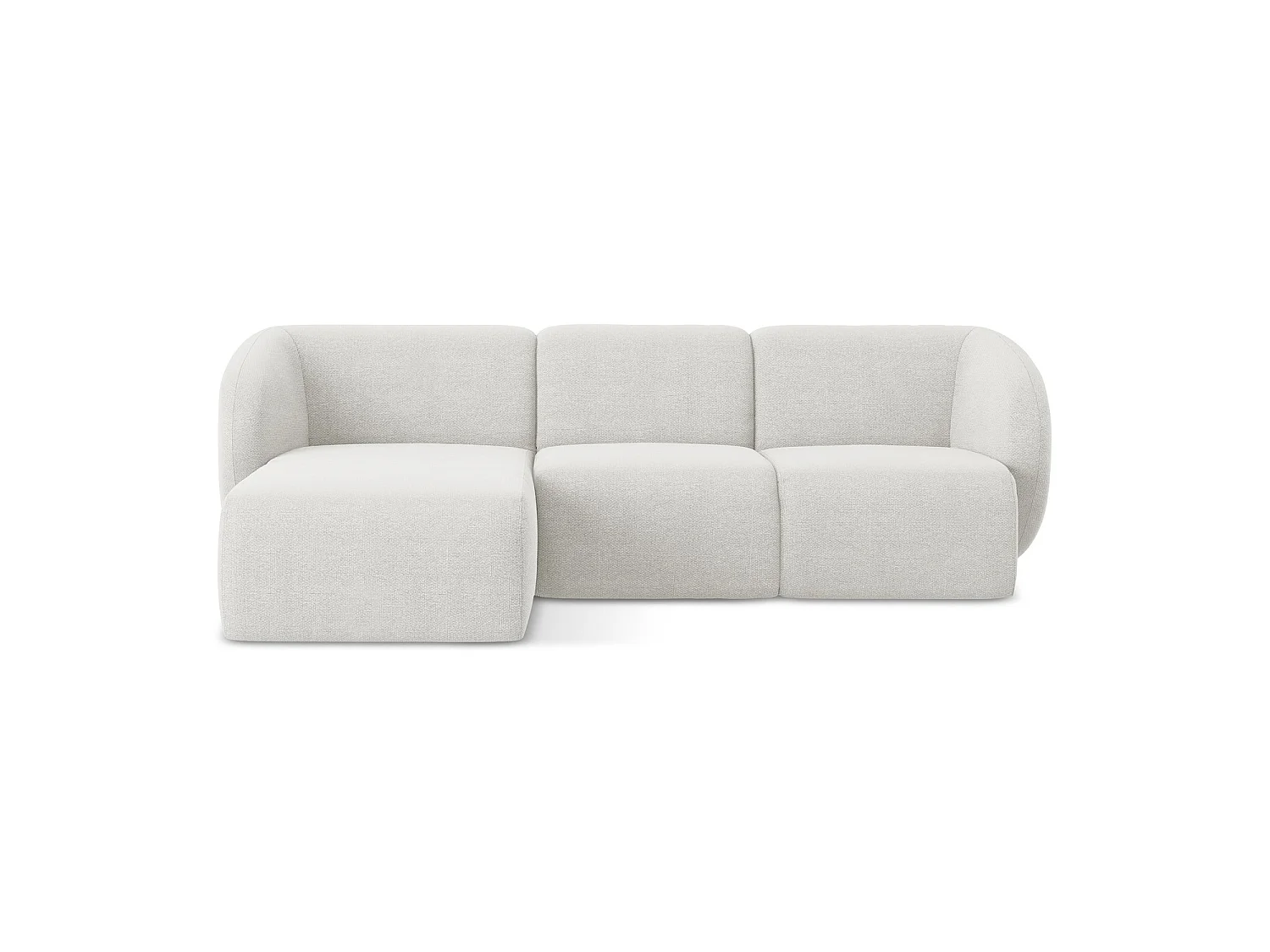 3-Sitzer Modulares Ecksofa - Ecke Links - Bouclé - Weiß - CERVO