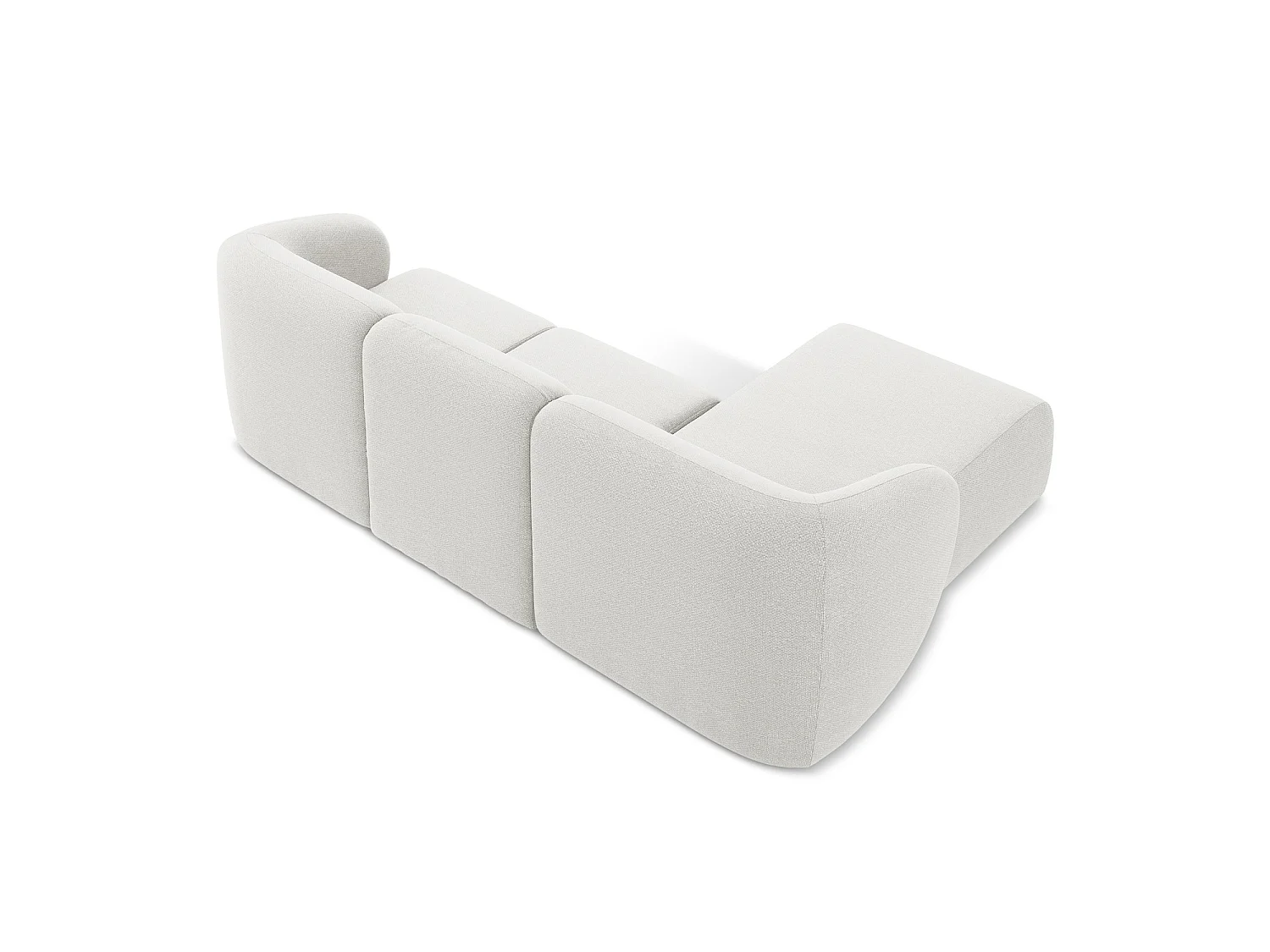 3-Sitzer Modulares Ecksofa - Ecke Links - Bouclé - Weiß - CERVO