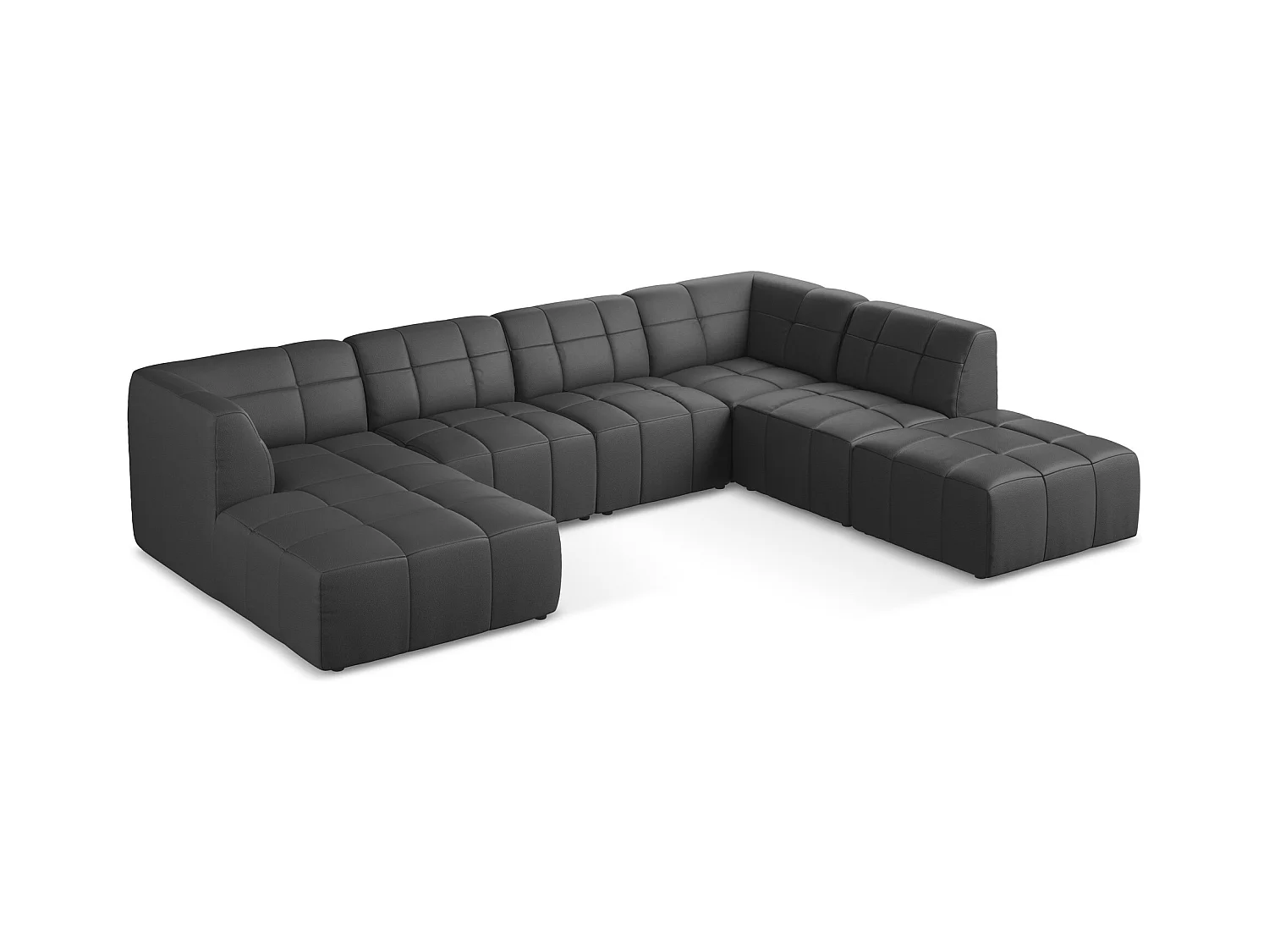 Große Wohnlandschaft - - Kunstleder - Grau - ALOHA