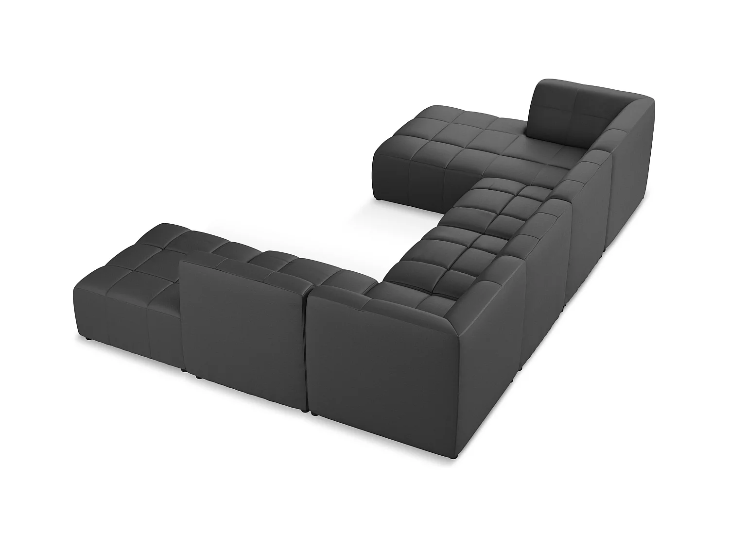 Große Wohnlandschaft - - Kunstleder - Grau - ALOHA