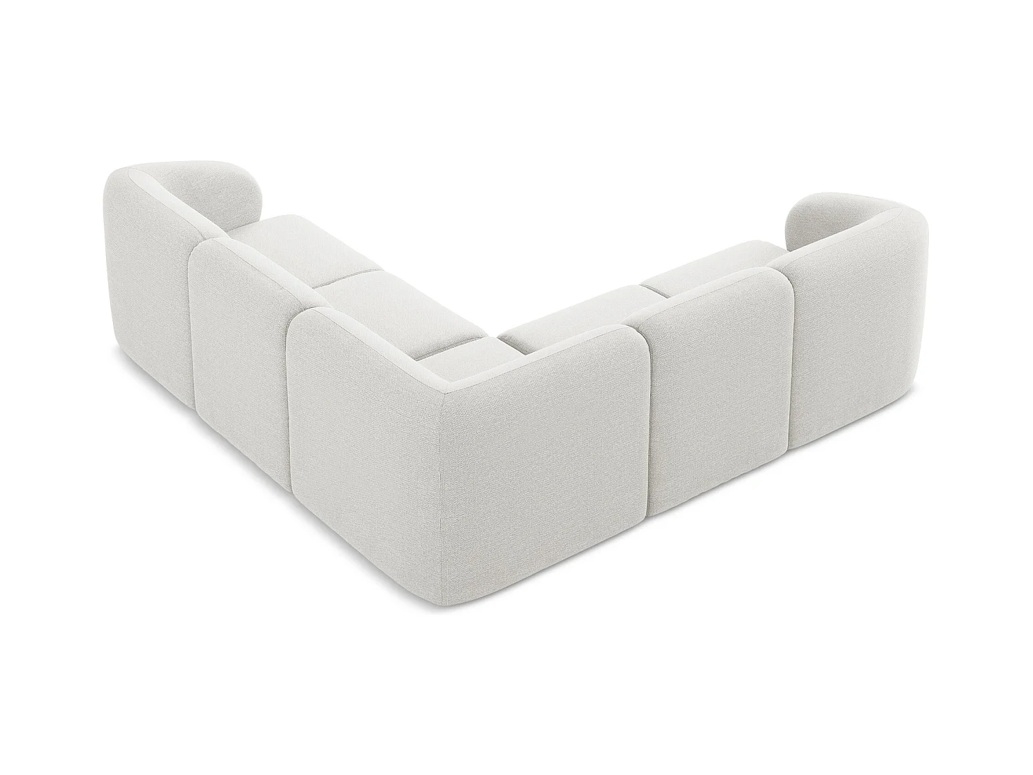 Modulaire hoekbank van wit bouclé - LANI