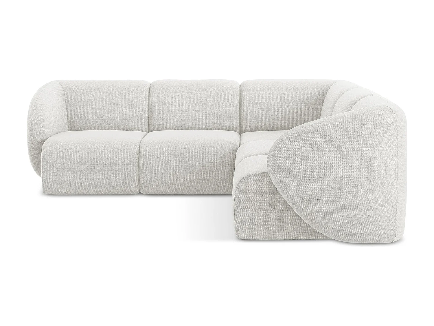 Modulares Ecksofa - - Bouclé - Weiß - LANI