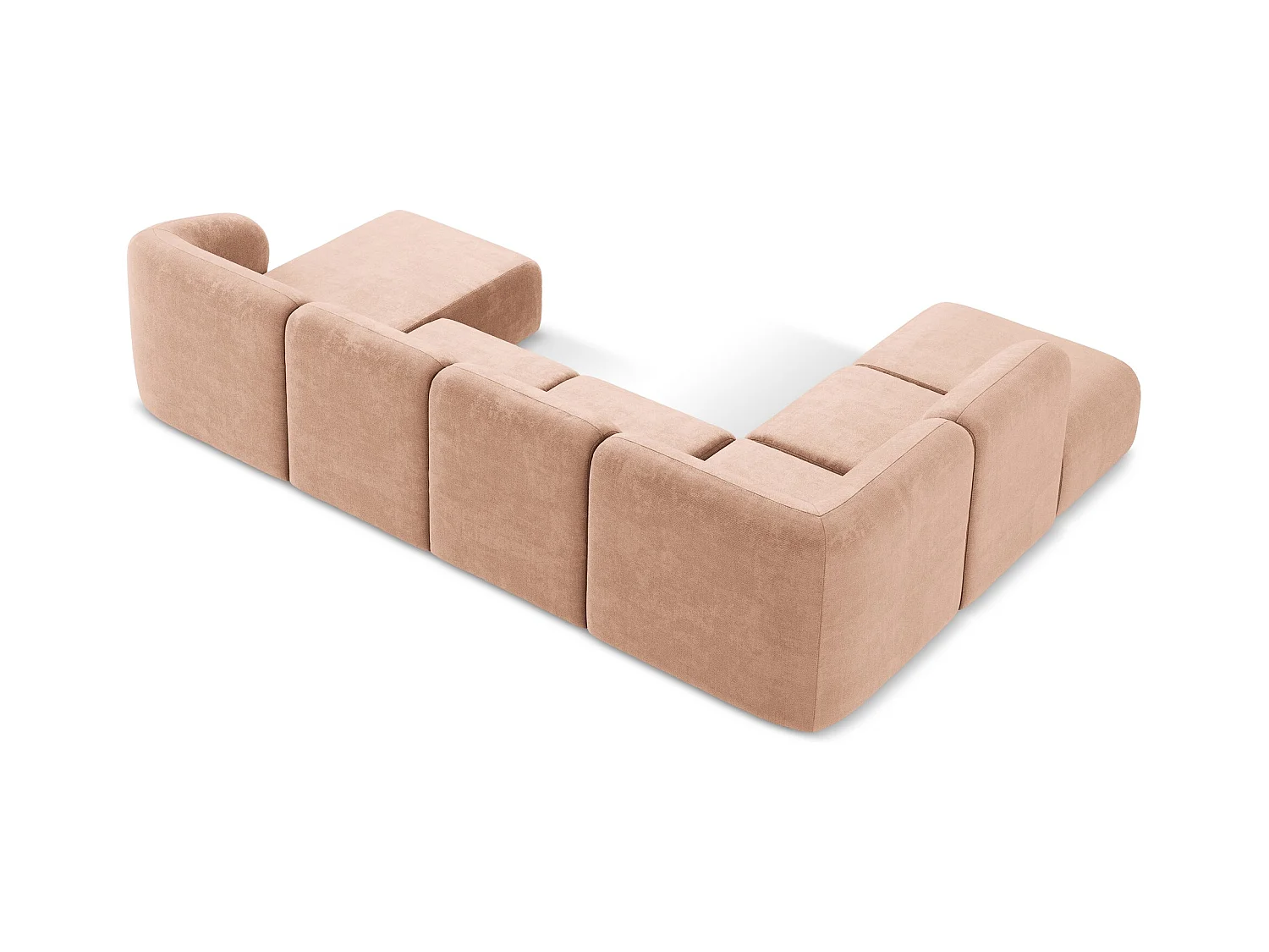 Große Wohnlandschaft Links - - Chenille - Pfirsich - LANI