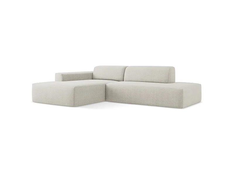 3-Sitzer Modulares Ecksofa - Ecke Rechts - Strukturstoff - Hell beige - KELI