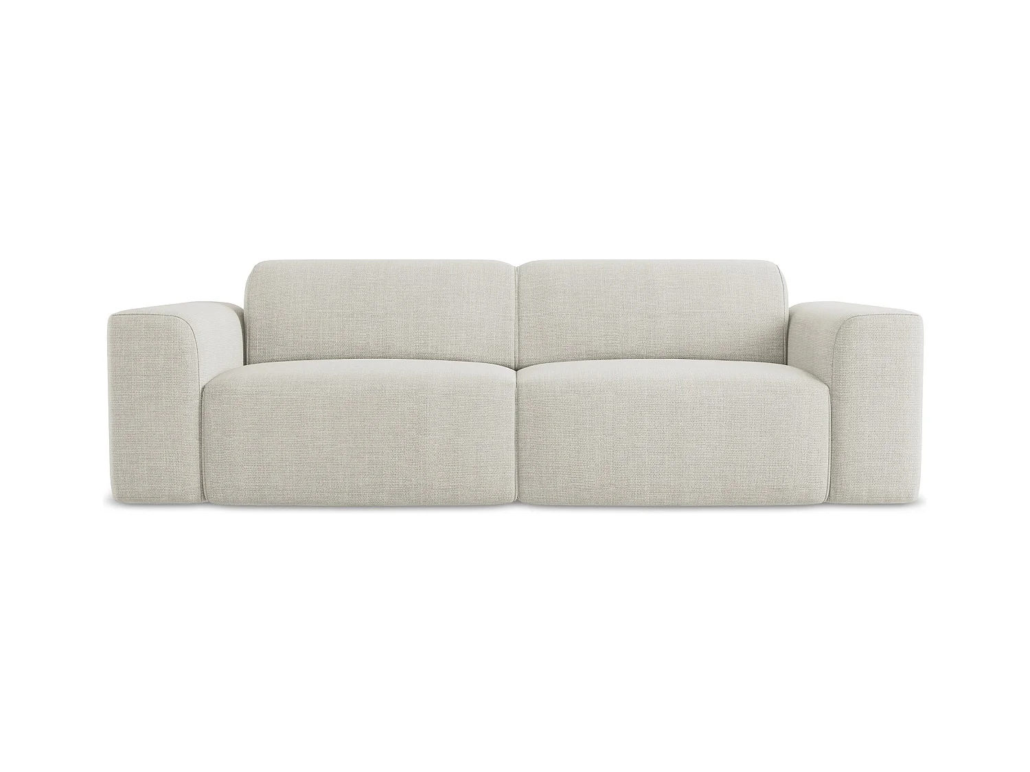 2-Sitzer Sofa - - Strukturstoff - Hell beige - KELI