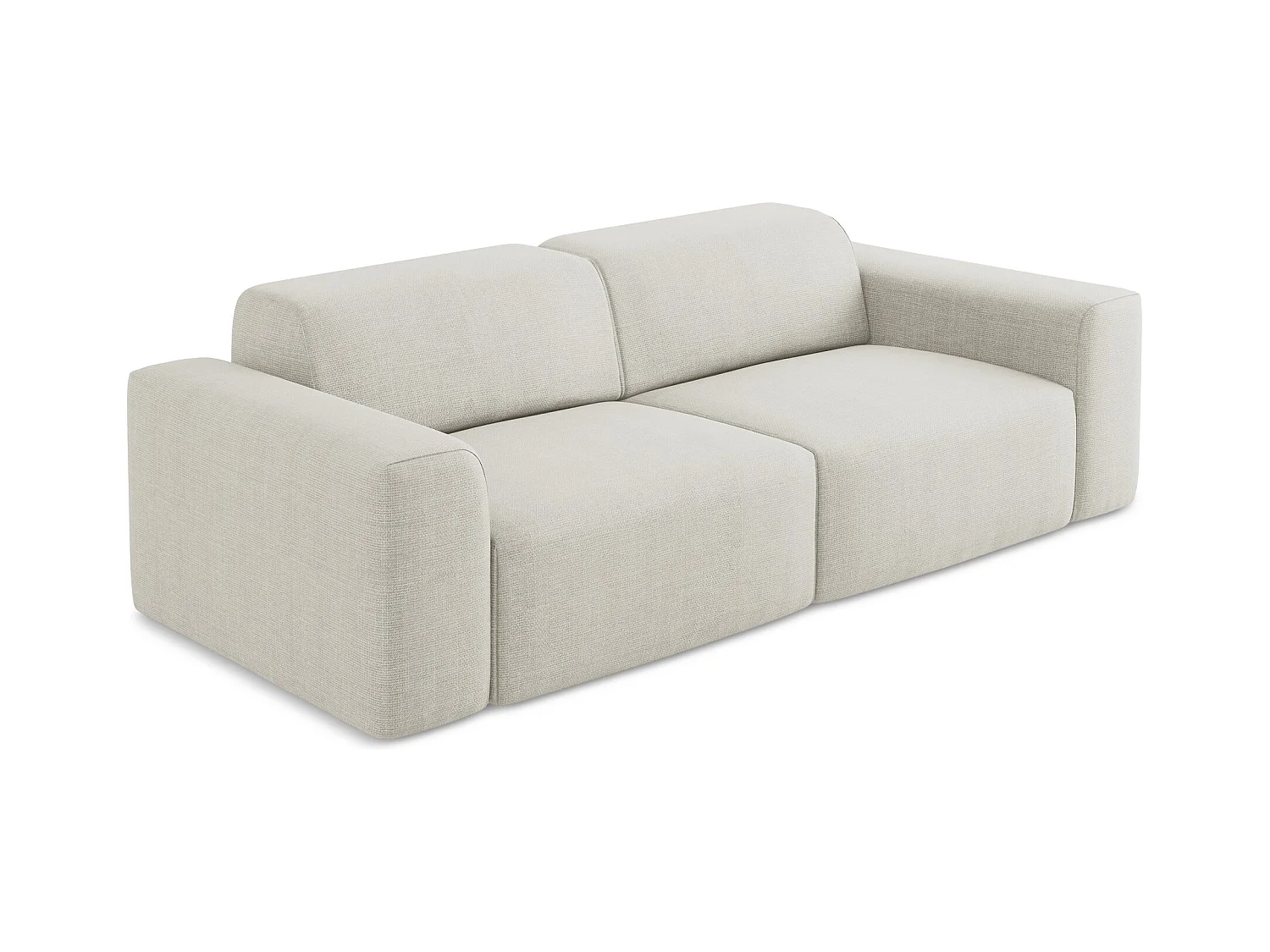 2-Sitzer Sofa - - Strukturstoff - Hell beige - KELI