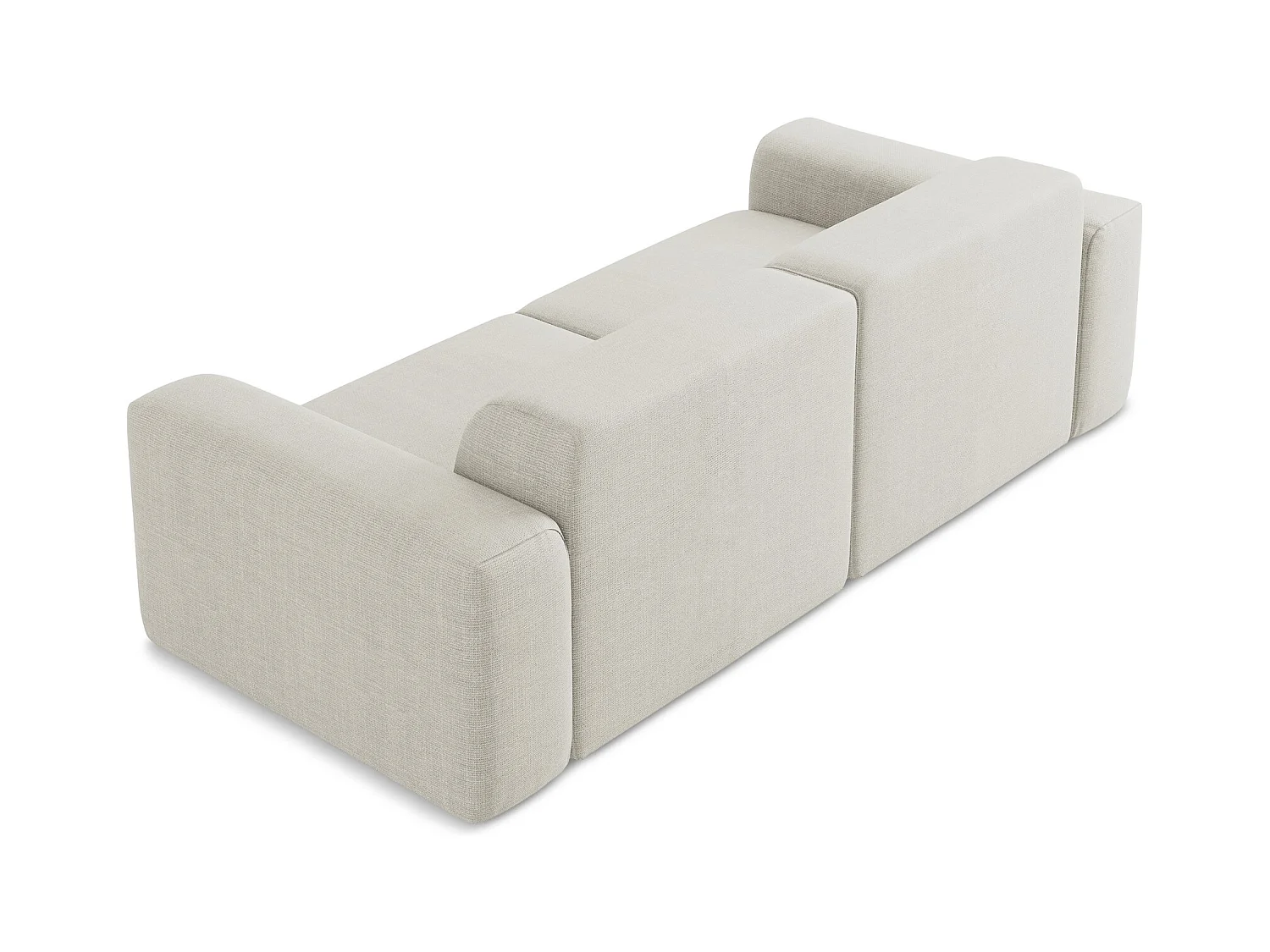 2-Sitzer Sofa - - Strukturstoff - Hell beige - KELI