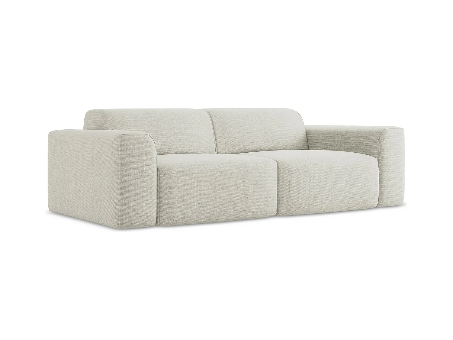 Canapé modulable 2 places en tissu texturé - beige clair - KELI