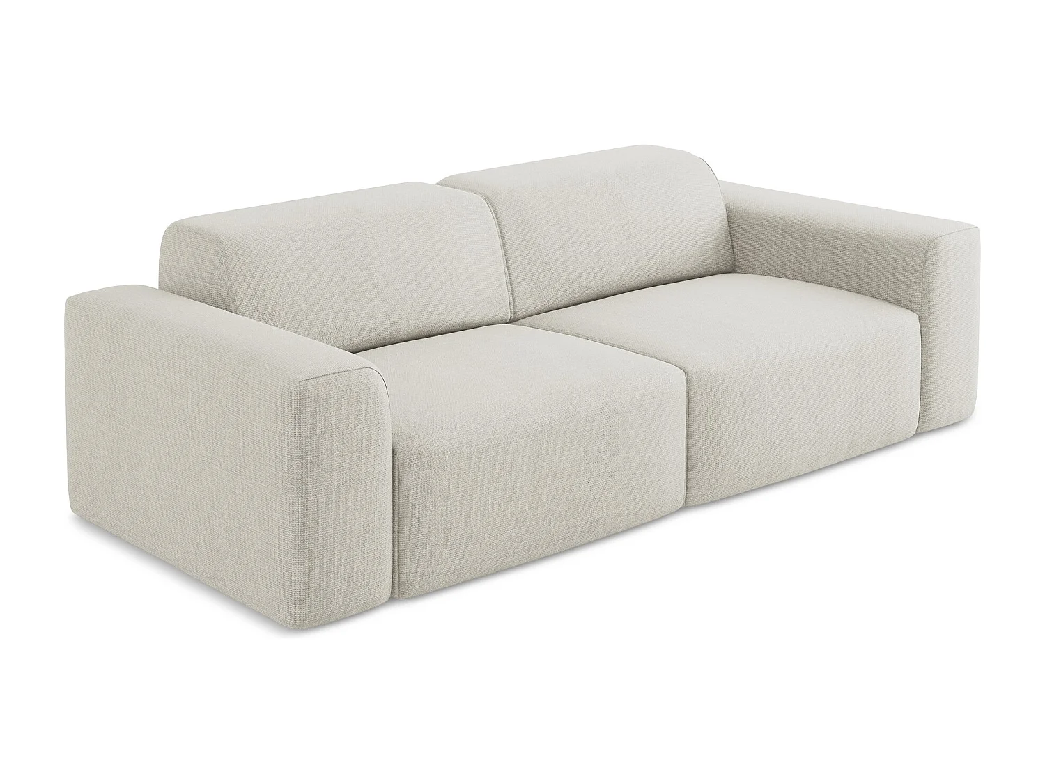 Canapé modulable 2 places en tissu texturé - beige clair - KELI