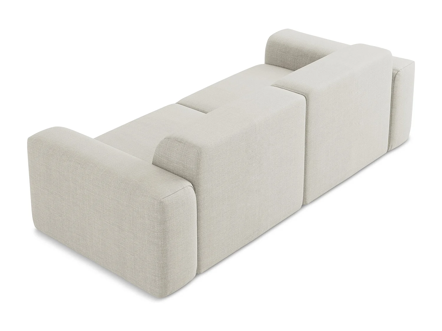 Canapé modulable 2 places en tissu texturé - beige clair - KELI