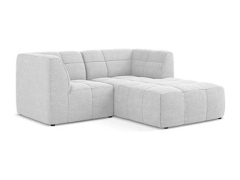 2,5-Sitzer Modulares Ecksofa - Ecke Rechts - Bouclé - Silber - ALOHA