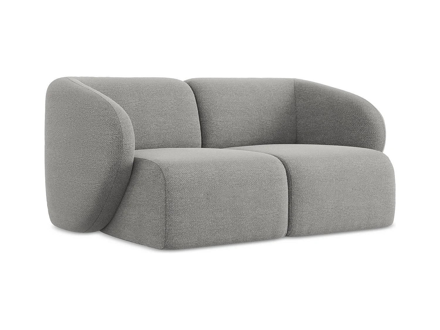 Tweezits modulaire bank van lichtgrijs bouclé - LANI