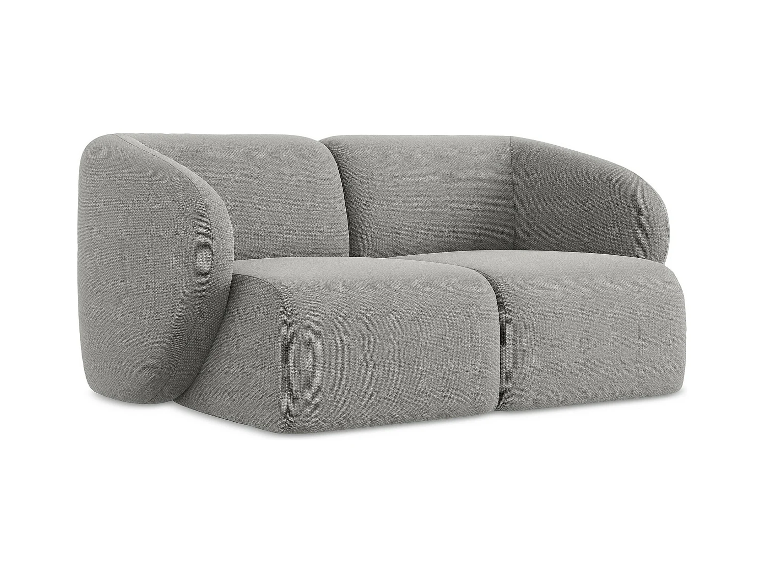 2-Sitzer Sofa - - Bouclé - Hellgrau - LANI