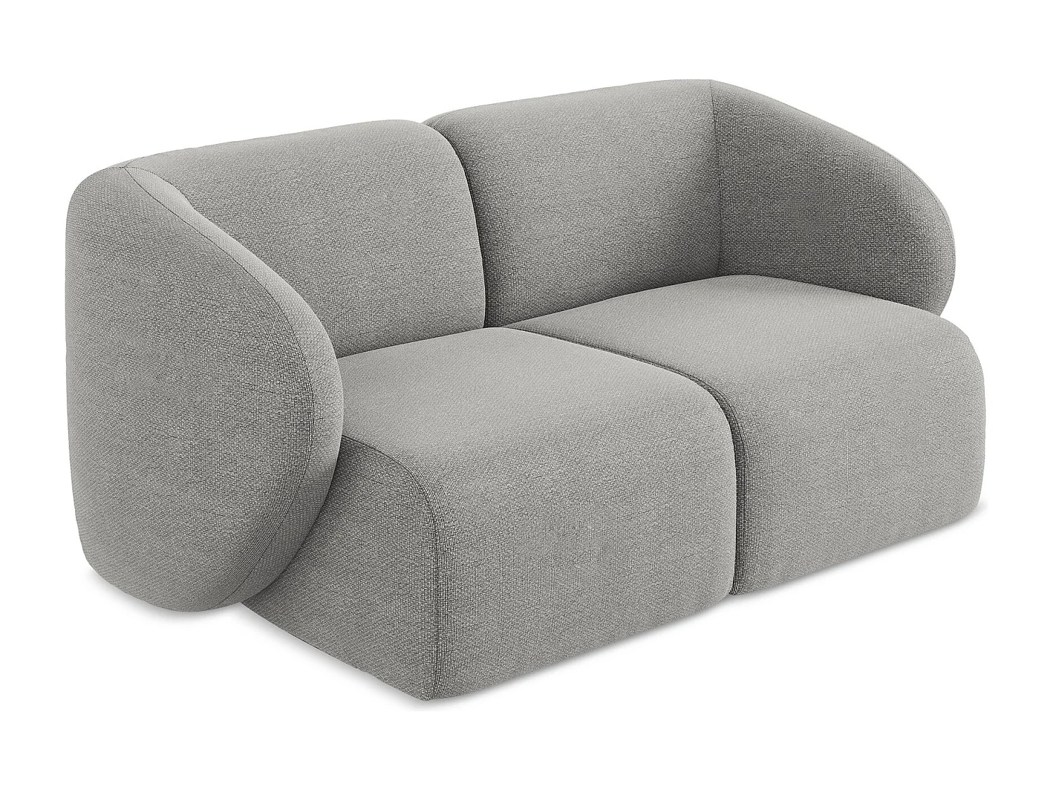 2-Sitzer Sofa - - Bouclé - Hellgrau - LANI