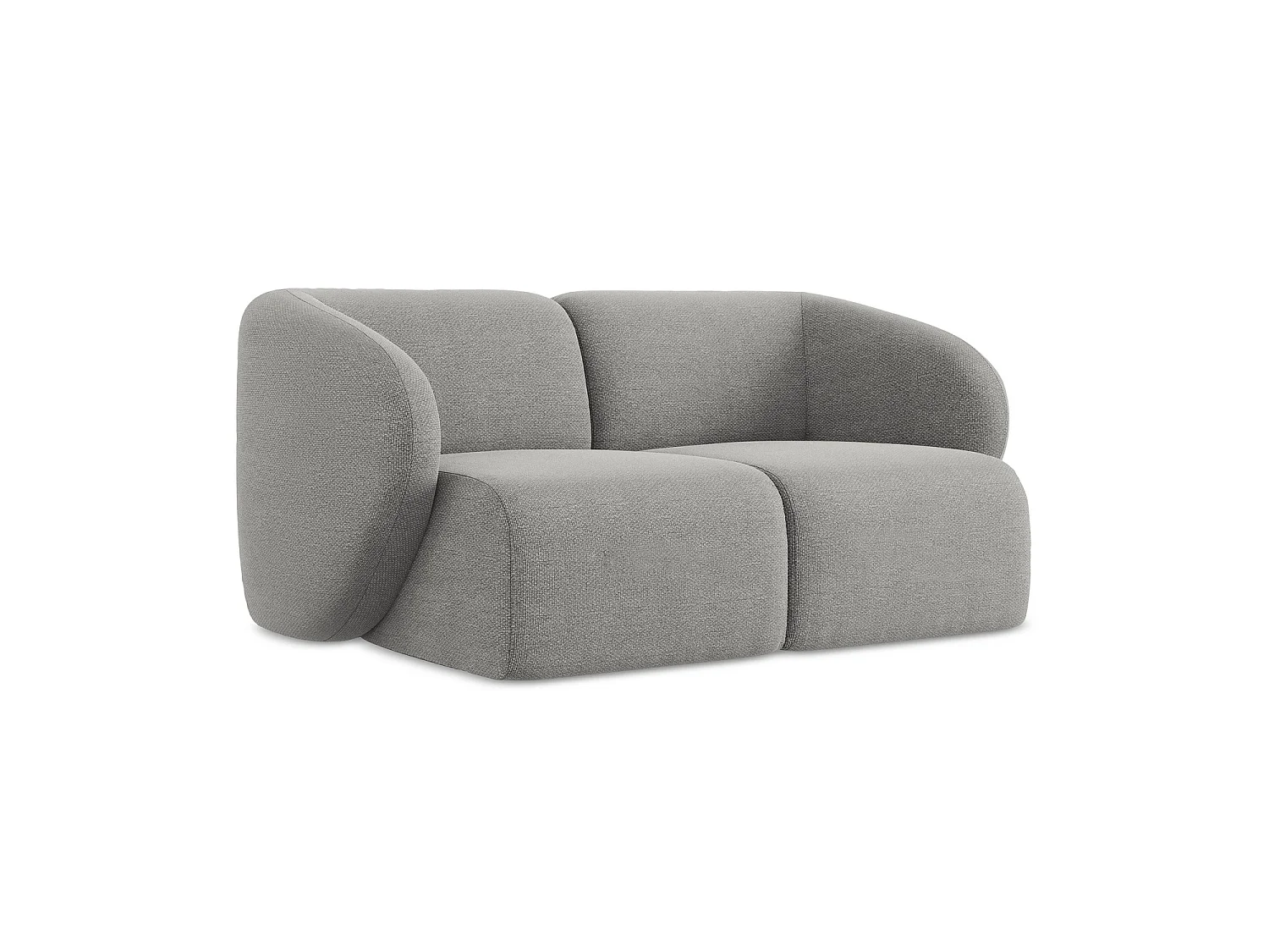 Tweezits modulaire bank van lichtgrijs bouclé - CERVO